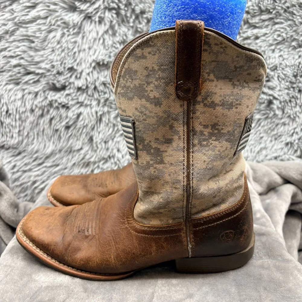 Ariat Boots Mens Size 5 Sport Patriot Western Boot Digital Camo Square Toe Brown